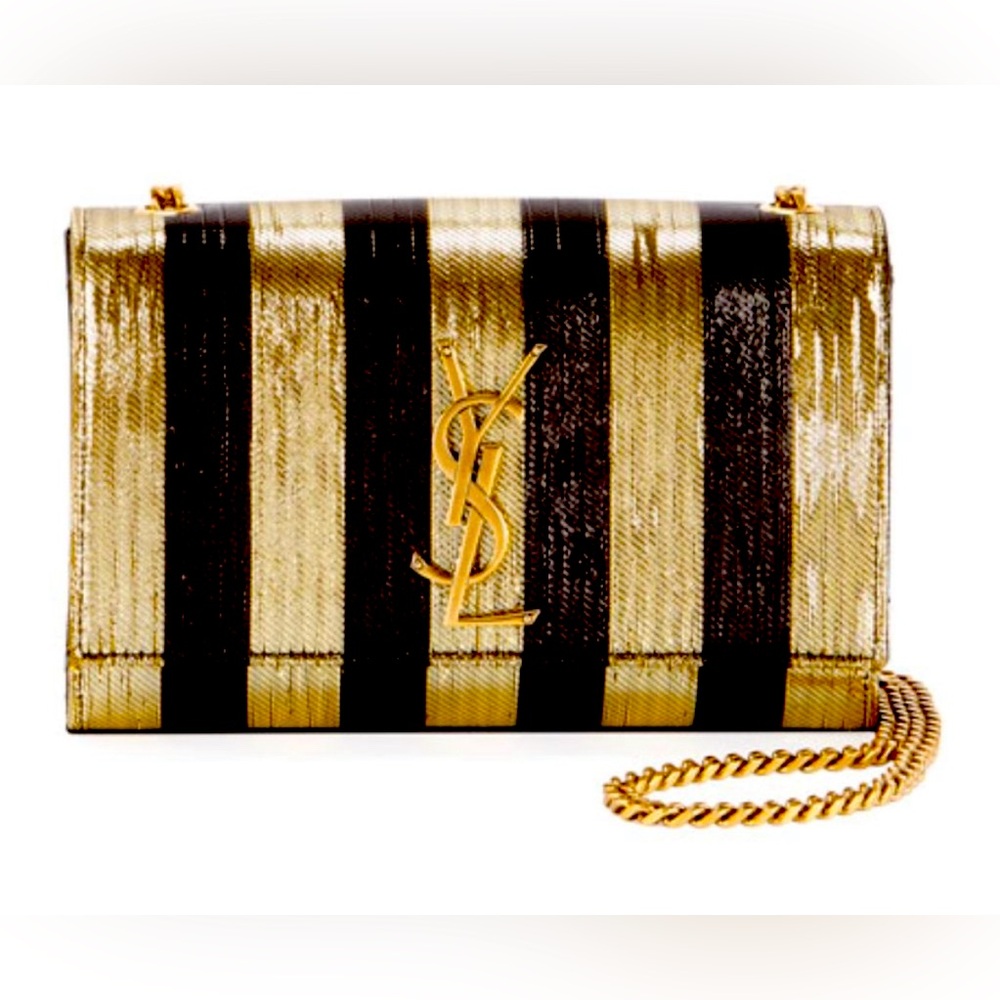 YSL Kate metallic striped bag